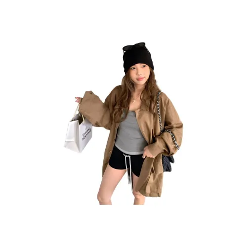 ZVJH Коричневые Женские Рубашки