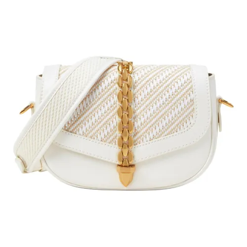 CHARLES KEITH ПУ (полиуретан) Седло Сумка Сумка через плечо Маленькая Женская Белая Шоколадная Черная Оранжевая