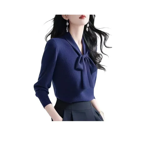 OURUOKE Темно-синий женский трикотаж