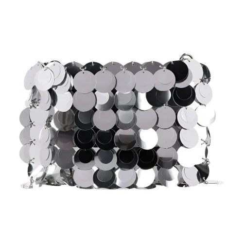 Paco Rabanne Пластик Блестки Сумка Сумка через плечо Женская Серебряная