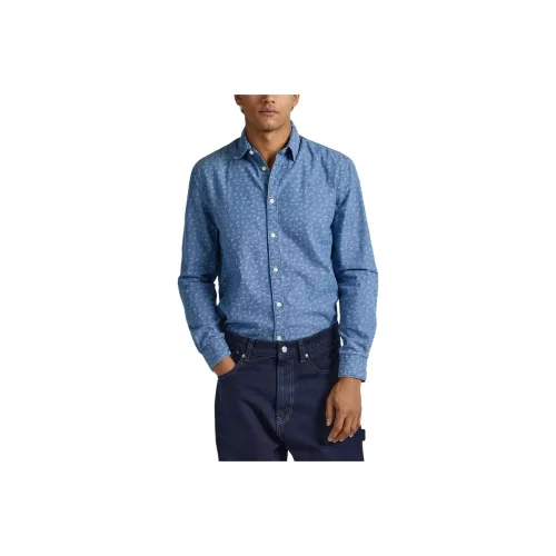 Pepe Jeans Blue Men's Shirts Пепе Джинс Синий Мужские Рубашки