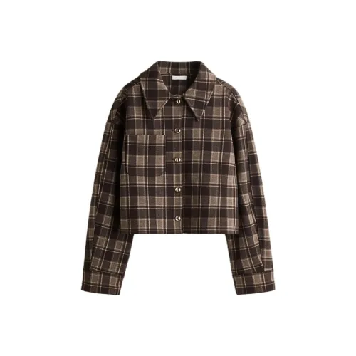 H M Темно-коричневый Клетка Женская Куртка