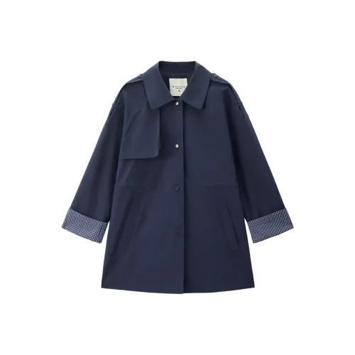 Giordano 06 Темно-синий Синий Женский Тренч