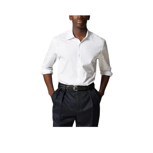 J.Crew Белый Синий Мужская Рубашка