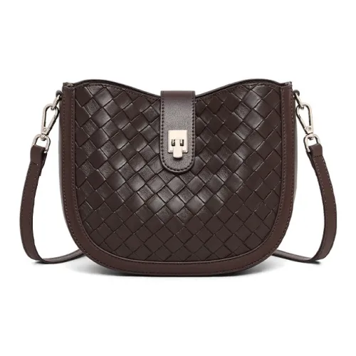 OUBOTE Сумка через плечо из синтетической кожи женская темный кофейный