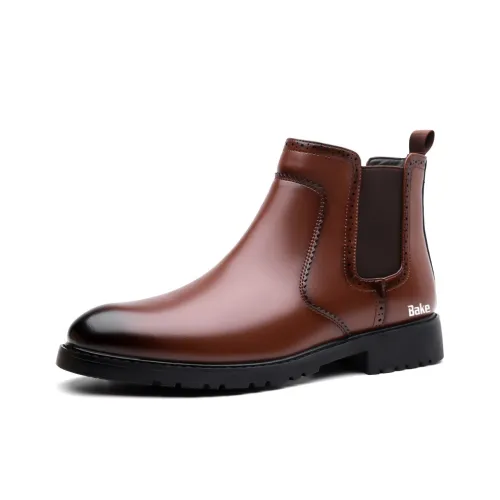 Bake Короткий Осенний Зимний Мужская Обувь Британский Стиль Мартинсы Мужской Челси Кожаные Туфли Универсальный Мода Мужская