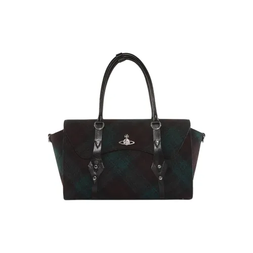 Vivienne Westwood Чистая шерсть Сумка через плечо Сумка среднего размера Женская Черная и Зеленая