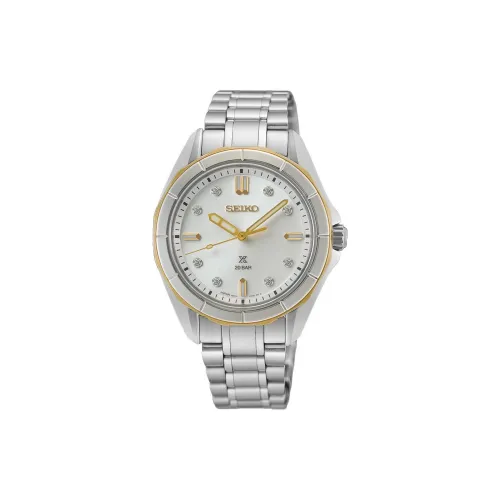 SEIKO Prospe Кварцевый механизм часы с ремешком из нержавеющей стали 34 мм женский серебристый циферблат