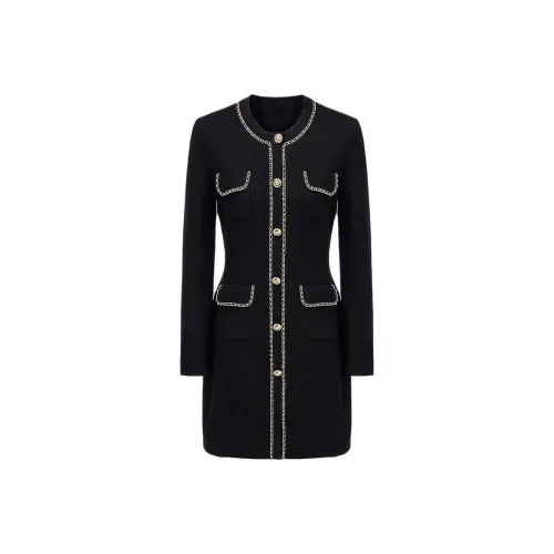 KARL LAGERFELD FW25 Длинное платье с длинными рукавами женское