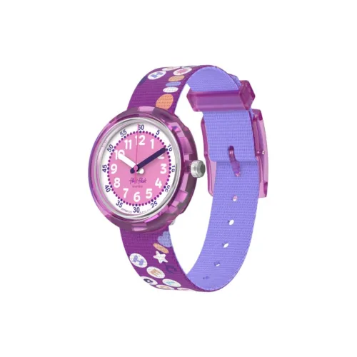 SWATCH Flik Flak Feifei Series Кварцевый механизм Детские часы 31,85*30,6 мм Фиолетовый циферблат
