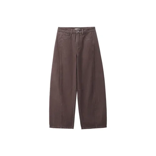 Giordano 08 Denim Brown Women's Jeans Giordano 08 Деним Коричневый Женские Джинсы