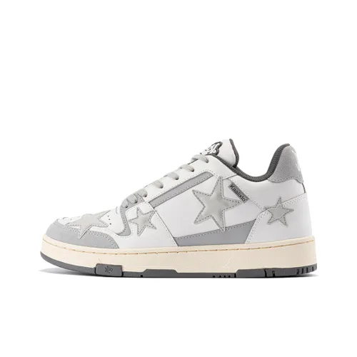 KAALIXTO Help Звезды Серебряный Звезда Обувь Противоскользящая Устойчивая к износу MID Топ Скейтбординг Кроссовки Унисекс Белый Серый