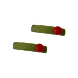 Зеленый Красный Бусина Цветовой Блок Заколка для волос (2 упаковки)