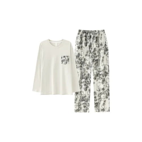 Pretty lady Молоко Белый Мужской Пижамный Комплект