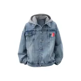 Ностальгический синий - Съемный с капюшоном [Плотная высококачественная джинсовая куртка]