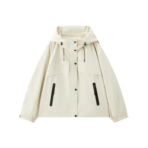 PEACEBIRD Мягкий Белый Женский Короткий Пальто