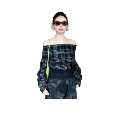 LAKESI Черный Клетчатый Топ Женский Короткий Топ