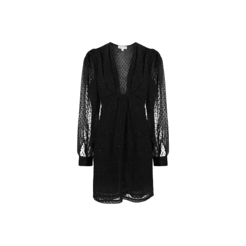 MICHAEL KORS MMK FW22 Длинное платье с длинными рукавами женское черное