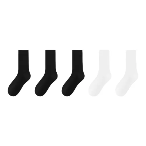 MADALLO [5 пар] 2 Белых + 3 Черных мужские носки MID до икры