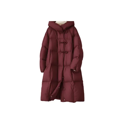 IHIMI Пуховик Женский Ангора Красный