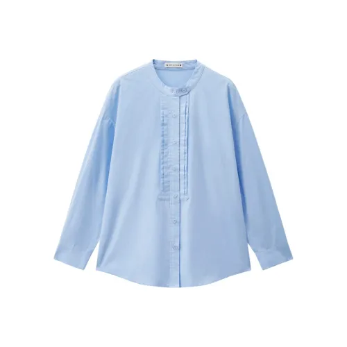 Giordano 05 Синий Цветочный Женский Рубашка