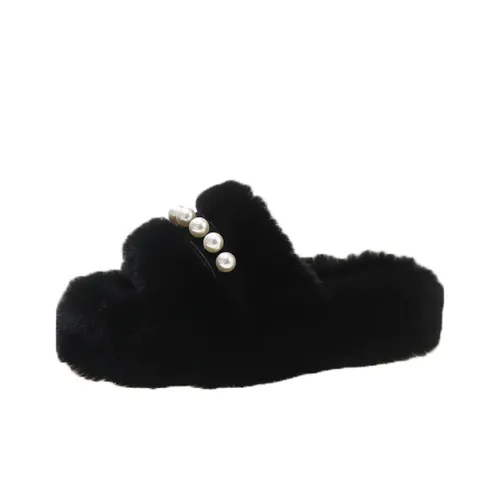 Puppytown Резина Винтаж Платформа Пушистые тапочки Женские