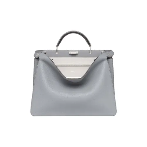 FENDI Peekaboo ISeeU Телячья кожа Доска Сумка Средний Мужской Серый