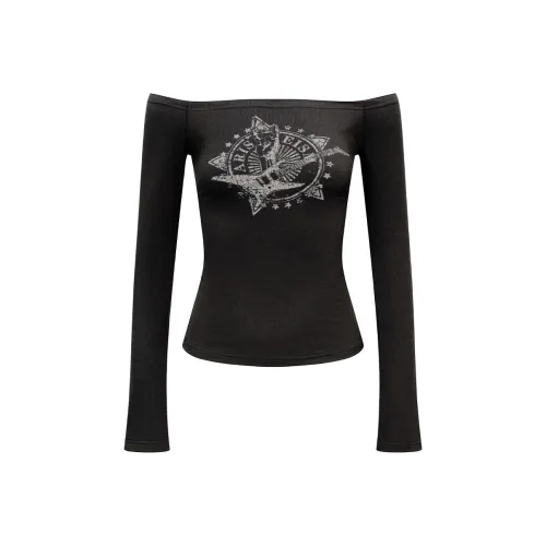 Ariseism Осенний Стандартный Длинный Рукав Т-Рубашка Женская