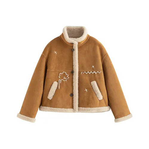 Inman Светлый хаки Женские меховые изделия