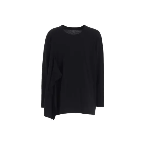 Yohji Yamamoto S'YTE FW25 Хлопок Джерси Ткань Включатель L S Драпированная Рубашка T Рубашка Унисекс