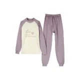 MHJ-Термическое нижнее белье, средний воротник, любовь с принтом