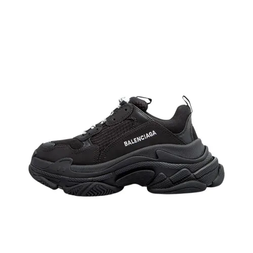 Balenciaga Triple S Low Топ Толстоподошвенные кроссовки Женские Черный