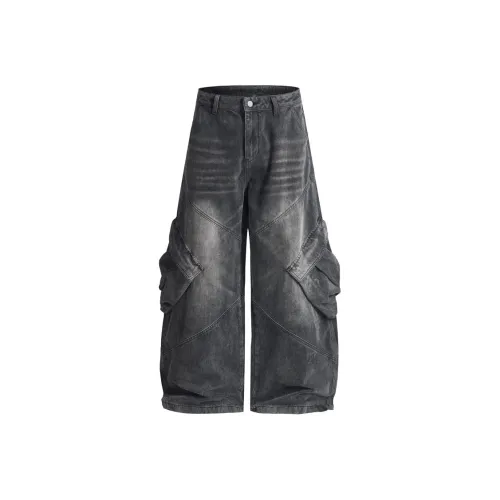 WAYHWEI Темно-серые унисекс джинсы