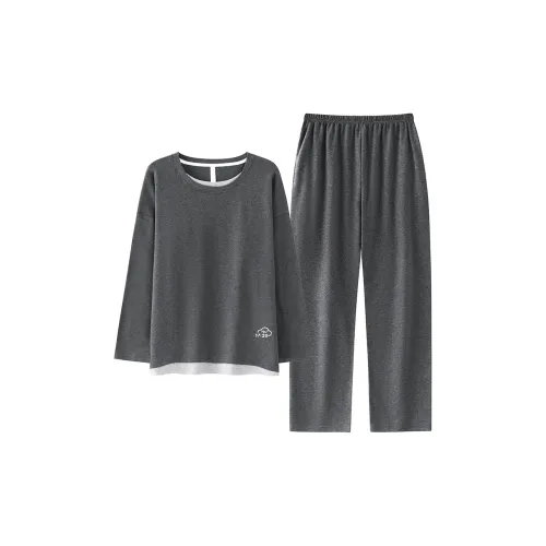 QIAOJIAREN Темно-серый Мужской Пижамный комплект