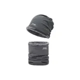 Флисовый комплект 2 - темно-серый [двухслойная шляпа + прямой крой шарф]