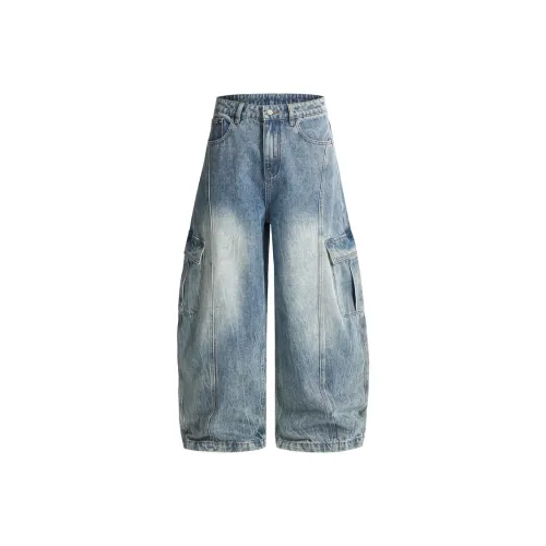 WAYHWEI Blue Unisex Jeans WAYHWEI Синий Унисекс Джинсы