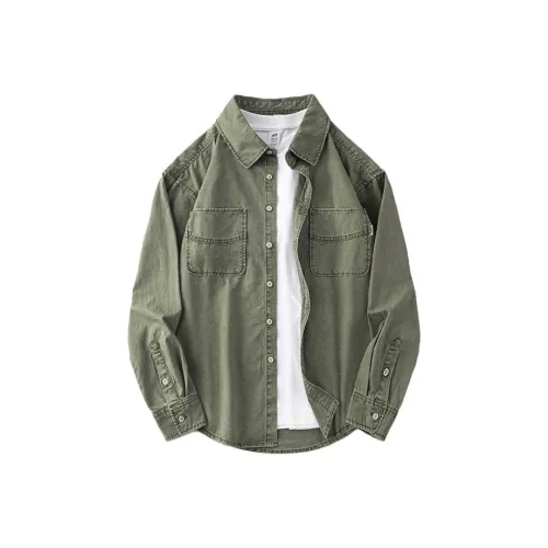 LOUGHNEA Army Green Мужские Рубашки