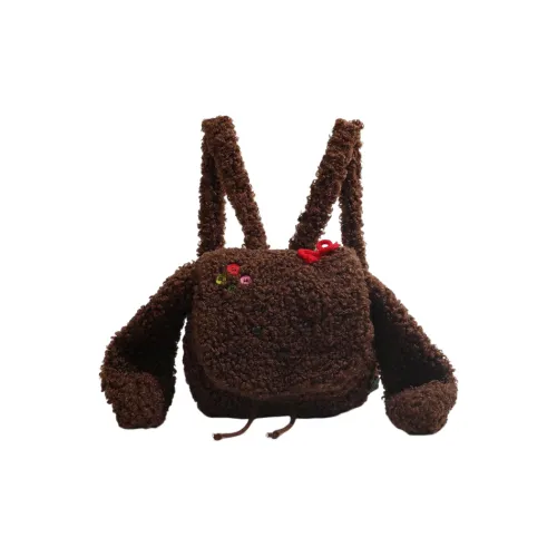 NATTY Плюшевый рюкзак обычный женский кофейный