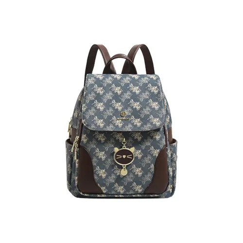 SMILE FOCUS ПВХ Рюкзак Женские Синий