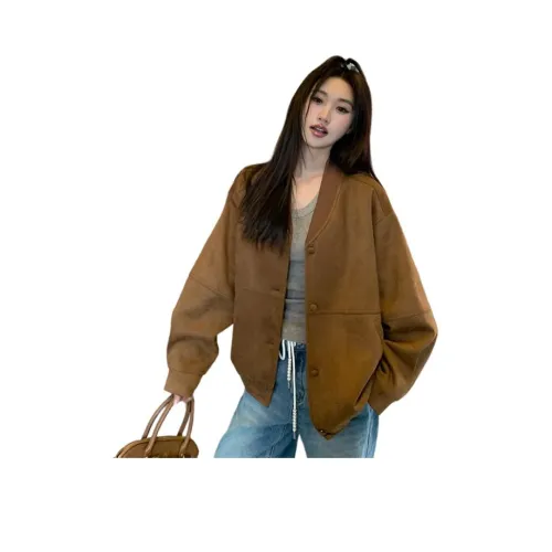 ZVJH Коричневый Женский Бейсбольный Джерси