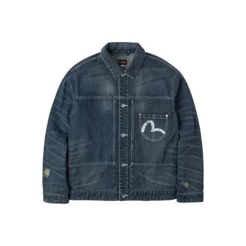 EVISU Джинсовый синий Мужской Джинсовые куртки