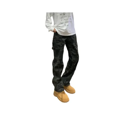 DAFK Army Green Camouflage Men's Jeans DAFK Армейский зеленый камуфляж Мужские Джинсы