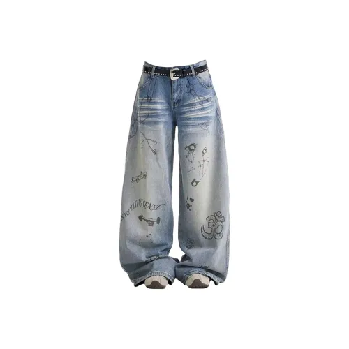 SNEIKLAU Синий Унисекс Джинсы