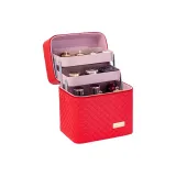 628 Вышитый Клетка Двухслойный Красный