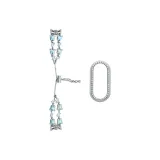 Белый циркон, бабочка + один ряд, ажурный, серебряный, ромб, корпус