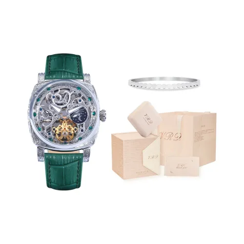 VRQ Faith Series Windsor BW1 Автоматический Механический Механизм Часы с Естественной Кожей Ремешок Женские Часы с Черепным Циферблатом