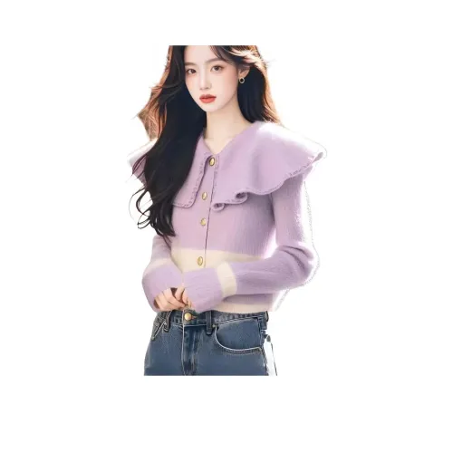 OURUOKE Фиолетовый Женский Трикотаж