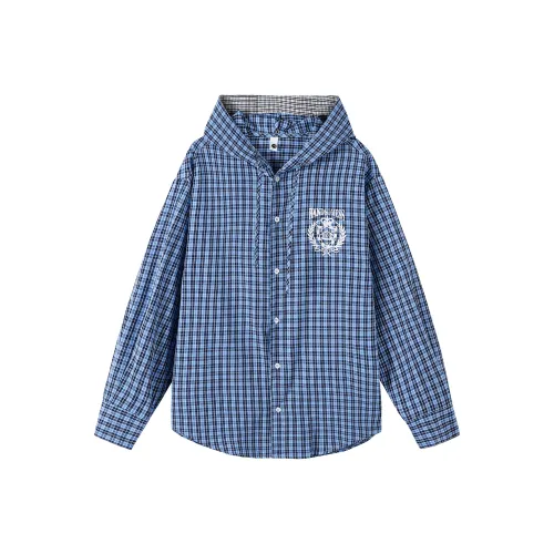 OULUDE Blue Men's Shirts OULUDE Синий Мужские Рубашки