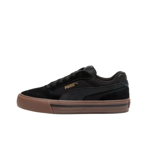PUMA Court Classic Vulcanized Дышащая Поддерживающая Скейтборд Кроссовки Унисекс Черный Коричневый