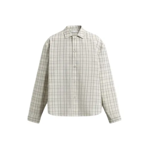 ZARA Морозный Белый Мужские Рубашки